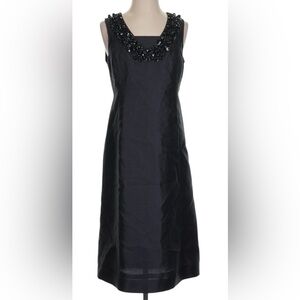 Tory Burch Black Embellished Midi Dress